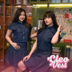 missie – cleo denim vest shirt wanita | atasan crop casual kekinian
