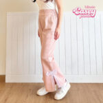 missie – casey lace ribbon flare pants | celana wanita korea aesthetic