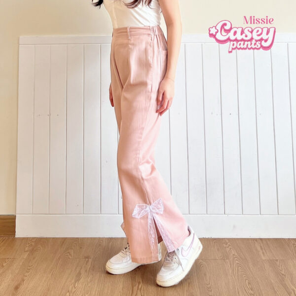missie – casey lace ribbon flare pants | celana wanita korea aesthetic