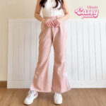 missie – casey lace ribbon flare pants | celana wanita korea aesthetic