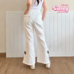 missie – casey lace ribbon flare pants | celana wanita korea aesthetic