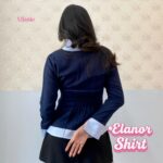 missie elanor kemeja blouse wanita slim fit long sleeve kombinasi 2 warna