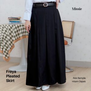 missie freya rok ospek hitam wanita pleated