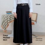 missie freya rok ospek hitam wanita pleated