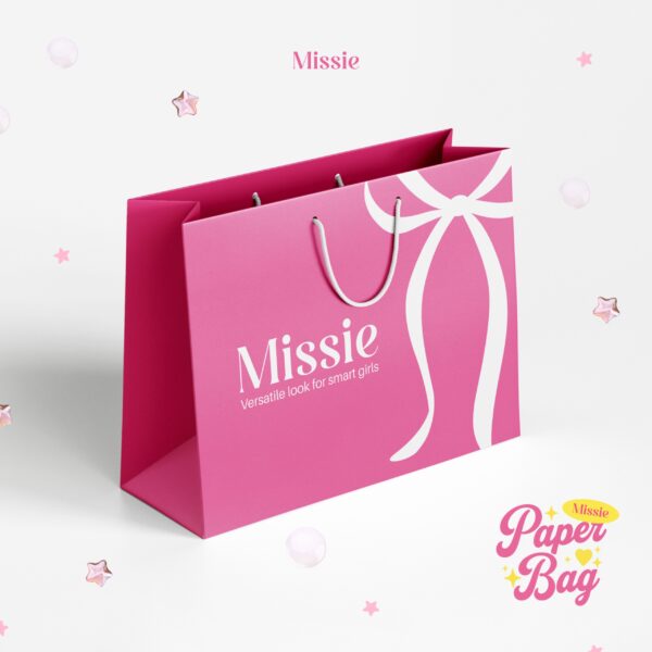missie – paper bag pink bow | tas kertas elegan untuk packaging hadiah & fashion