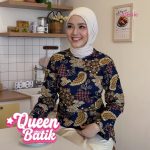 missie queen blouse batik wanita lengan panjang modern dengan tali belakang