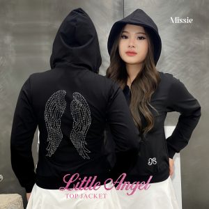 MISSIE – Little Angel Top Jaket Wanita Slim Fit Casual Dengan Manik Sayap