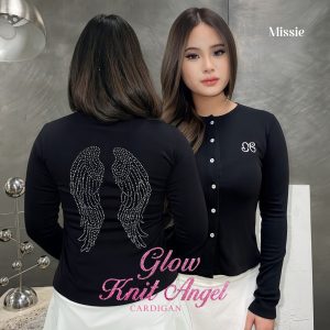 Missie – Glow Knit Angel Cardigan Wanita Knit Outer Lengan Panjang